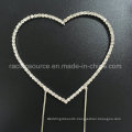 Renaissance Single Heart Wedding Cake Topper Rhinestone Heart